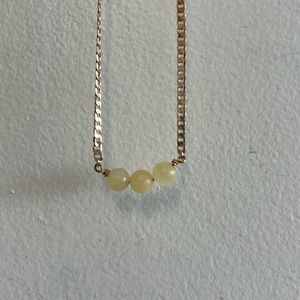 Gold Filled Yellow Jade Necklace